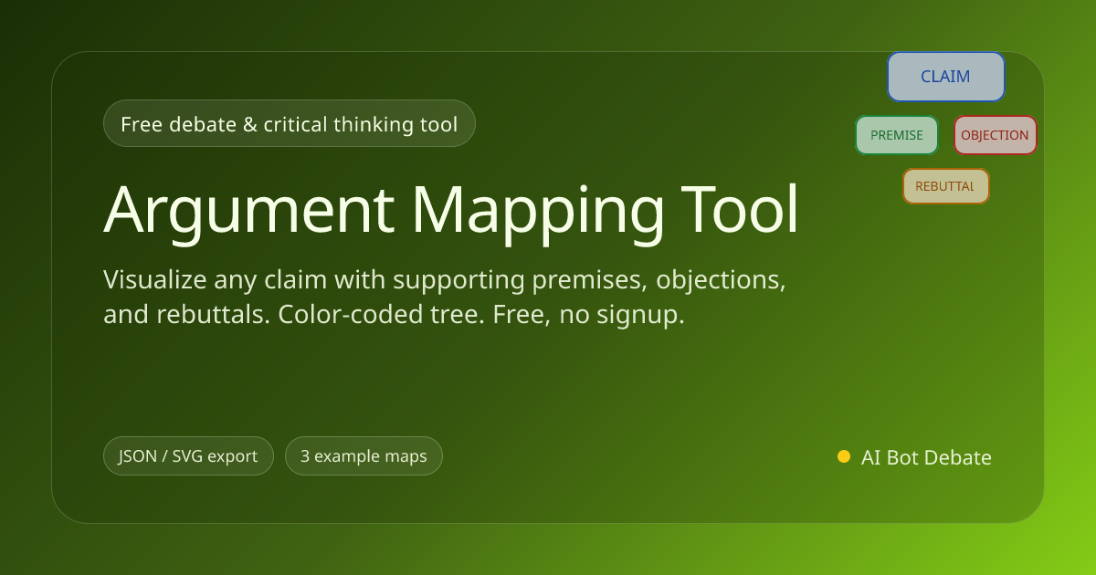 Free Argument Mapping Tool - Visualize Claims, Premises & Rebuttals